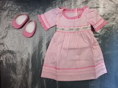 American girl Caroline meet gown  and shoes, perfect condition