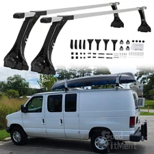2 Bar 63" Adjustable Van Roof Ladder Rack Cross Bars Carrier For Ford E250 E-250