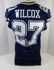 2015 Dallas Cowboys J.J. Wilcox #27 Game Issued Navy Jersey Jersey 42 22
