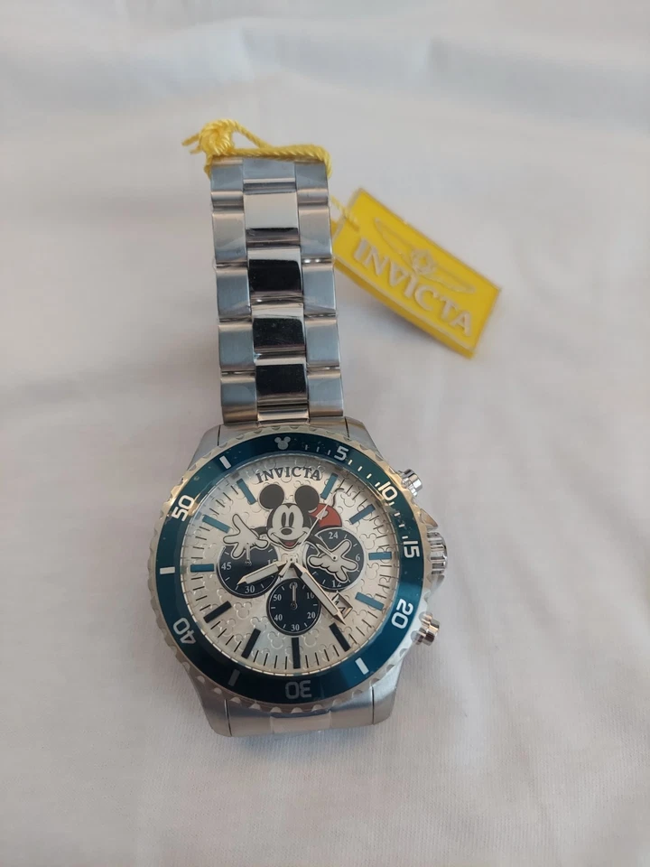 New, Retired Invicta Disney® Mickey Mouse 48mm Men's Pro Diver Silver Blue Watch - Image 2 of 4