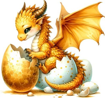 Bunte Ostern Gold Drache Wandkunst Schlafzimmer Dekor Vinyl Aufkleber Abziehbild 6 Größen