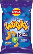Walkers Wotsits Really Cheesy Multipack 12 x 16.5g Baked Corn Snacks Crisps