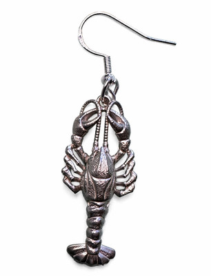 925 Sterling Silver Lobster Earrings | Sculptural Crayfish Jewelry