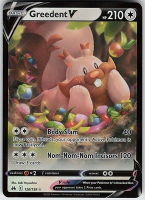 Holo Foil Greedent V 120/159 Ultra Rare Crown Zenith