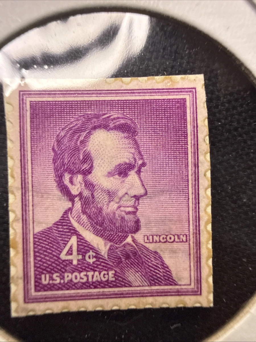 米国ビンテージ使用済切手　4￠リンカーン 米国ビンテージ使用済切手 4￠リンカーン 4 Cent Lincoln Stamp In