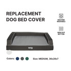 REPLACEMENT DOG BED COVER,  GRAY, MEDIUM, 36 X 28 X 7, FREE SHIPPING