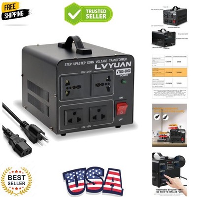Voltage Transformer Converter 2000 Watt Step Up/Down Convert from 110-120 Vol...