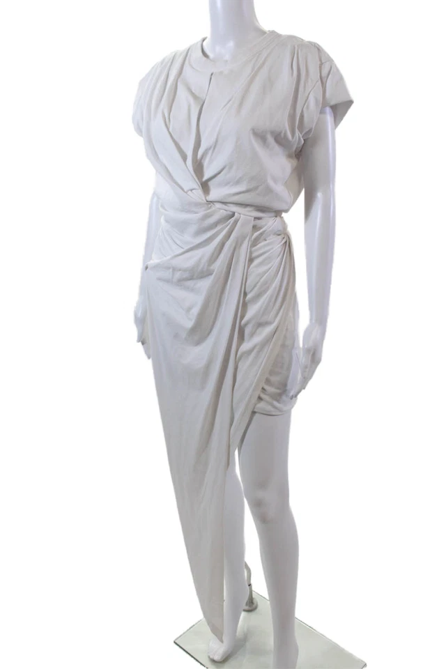 Alexander Wang Womens Short Sleeve Crew Neck Mini Shirt Dress White Size 0 - Image 2 of 4