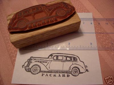 1937 PACKARD 115c 4 door sedan Car RUBBER STAMP, w script, 6 cylinder 1936 1938