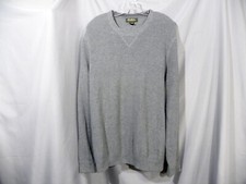 Eddie Bauer Mens XL Cozy 100  Cotton Sweater Gray Medium Weight Knit t