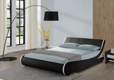 Designer Double Bed Frame or King Size Faux Leather Memory Mattress 4FT6 5FT
