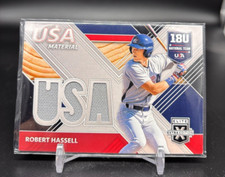 Robert Hassell 2020 Panini Elite Extra Edition USA Baseball Material Black Nats