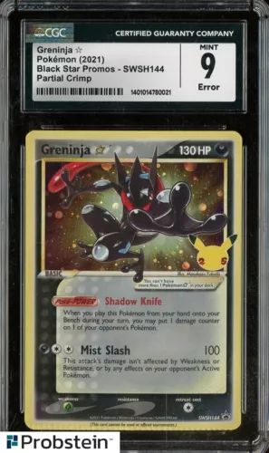 2021 Pokemon Black Star Promos Partial Crimp Error SWSH144 Greninja CGC 9 MINT