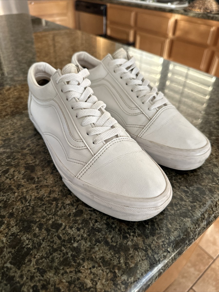 VANS Classic Tumble Old Skool White Leather - US Size 10 VANS Classic Tumble Old Skool White Leather - US Size 10
