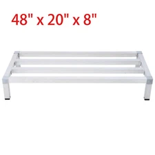 48" x 20" x 8" Aluminum Dunnage Rack 1000lbs Low Shelf for Off-Floor Storage
