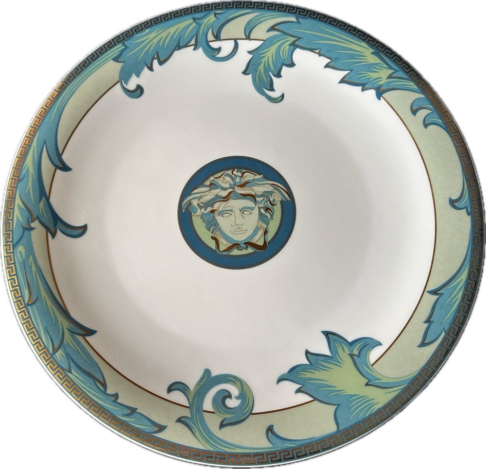 VERSACE X ROSENTHAL ARABESQUE CHARGER MEDUSA BLUE PLATE GREEK KEY 13