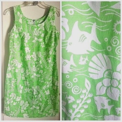 Sun Moda Resort Shift Dress Beachy Vacation Cruise Vibes Summer Sz S  Green/White | eBay