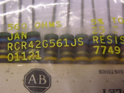 2 Mil-Spec Allen Bradley RCR42G561JS 560 Ohms 2W 5% Carbon Comp Resistors