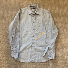 Banana Republic Mens Button dress shirt medium Navy/gray EUC
