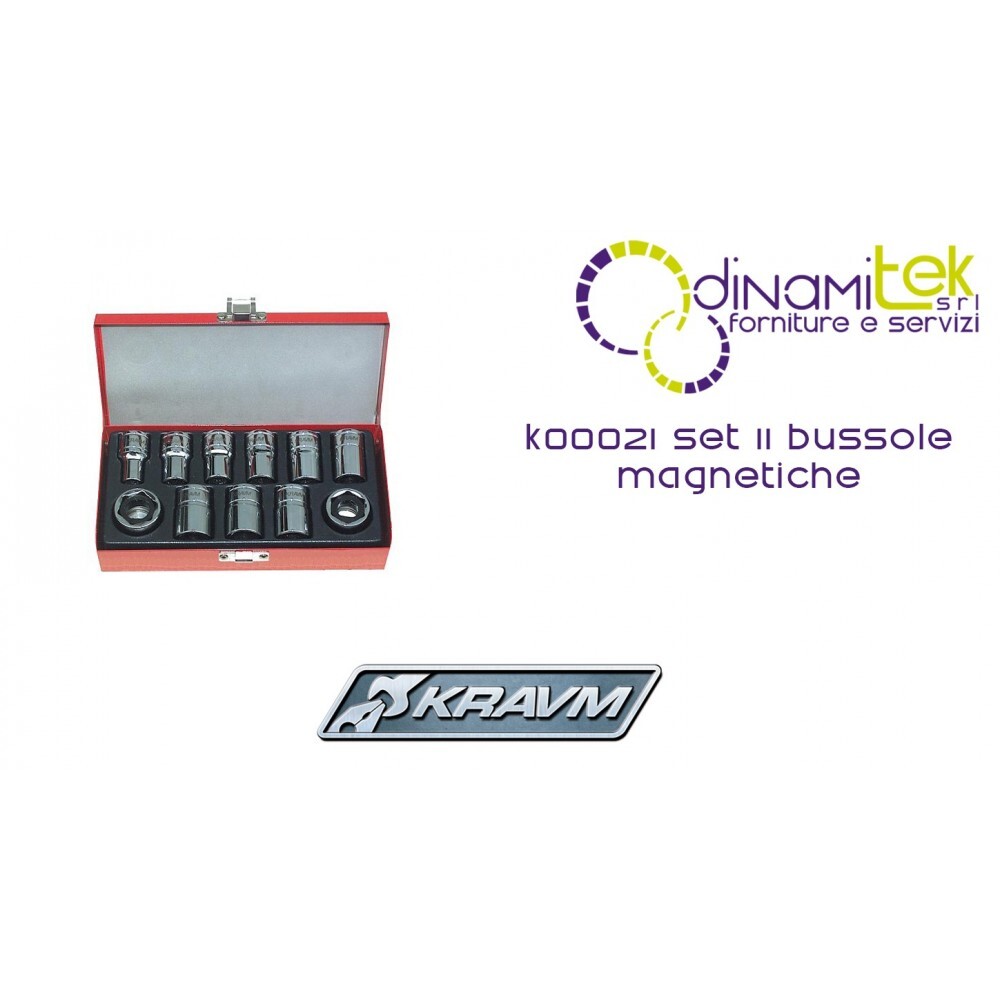 KRAVM K00021 Set 11 Bussole Magnetiche 1/2 per Professionisti Meccanici