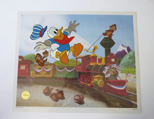 Rare Disney "Train Gang" Donald Duck Chip & Dale LE Sericel Cel w/COA