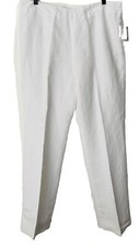 Kasper Pant Audrey Classic Dress White Fully Lined Side Zip Wide Leg Size 12 New