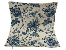 Chinoiserie Blue Floral Botanical Linen Throw Pillow Cover Home Decor 18  