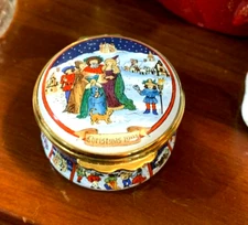 Halcyon Days Enamel Box English Christmas Caroling Limited Edition 1993