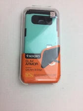 Galaxy S6 Edge Case Spigen Slim Armor  Layer Hard Mint Case With Kickstand