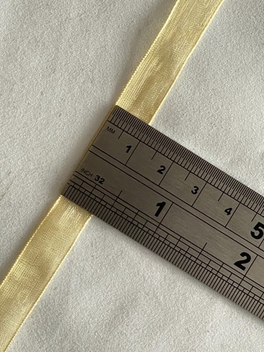 14x Gold Geschenk Weihnachten transparentes Organzaband - vorgeschnitten 19 cm x 1 cm - Bild 5 von 5