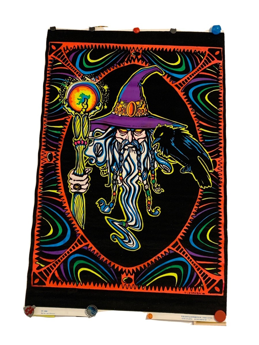 Wizard blacklight poster 1996 Funky Enterprises Joe Charron #904