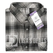 New Hurley Men's Flannel Long Sleeve Button up Shirt  Ultra Soft Brushed Fabric