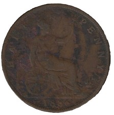 1886 Victoria Half Penny – Bun Head – UK Bronze