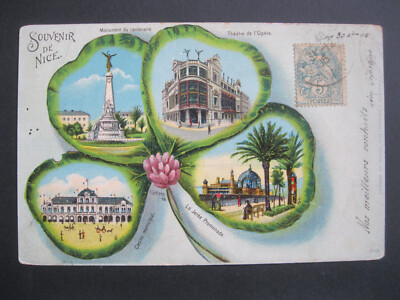Nice Nizza Frankreich France alte Ansichtskarte AK Postkarte Kleeblattkarte 1905