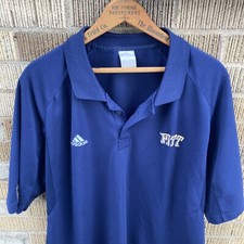 Pitt Panthers Men's XL Golf Polo Adidas Blue Gold Basketball Football Pittsburgh
