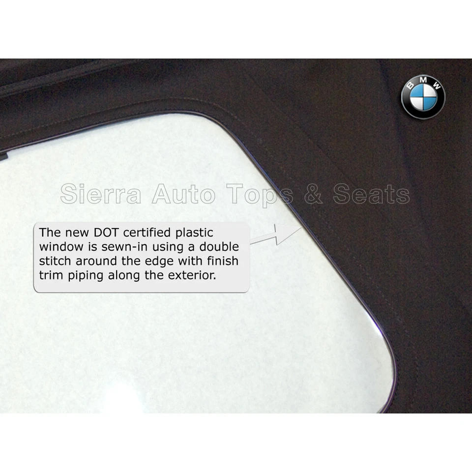 BMW Serie 3 Convertible Top 94-99, Tela Negra con Ventana de Plástico Foto 3 de 4