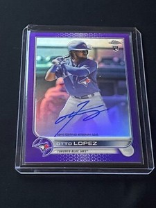 OTTO LOPEZ 2022 TOPPS CHROME ROOKIE PURPLE REFRACTOR AUTO AUTOGRAPH RC #/250