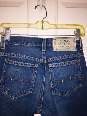 Polo Ralph Lauren White Label 100% Cotton Denim Jeans Sz 14 NWOT