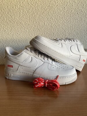 Size 10 - Nike Air Force 1 x Supreme Low Box Logo - White