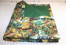 Jungle Animal Child Blanket. Wildlife Fabric, Fleece Backing. 38x44. Hand Tied