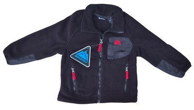 Jungen JACKE Reißverschluss mehrere Taschen SCHWARZ Fleece SNOZU Mantel | 5-6 7-8 Jahre