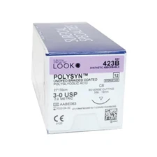 Look X423B Polysyn PGA Undyed Sutures C-6 3-0 27" 12/Bx