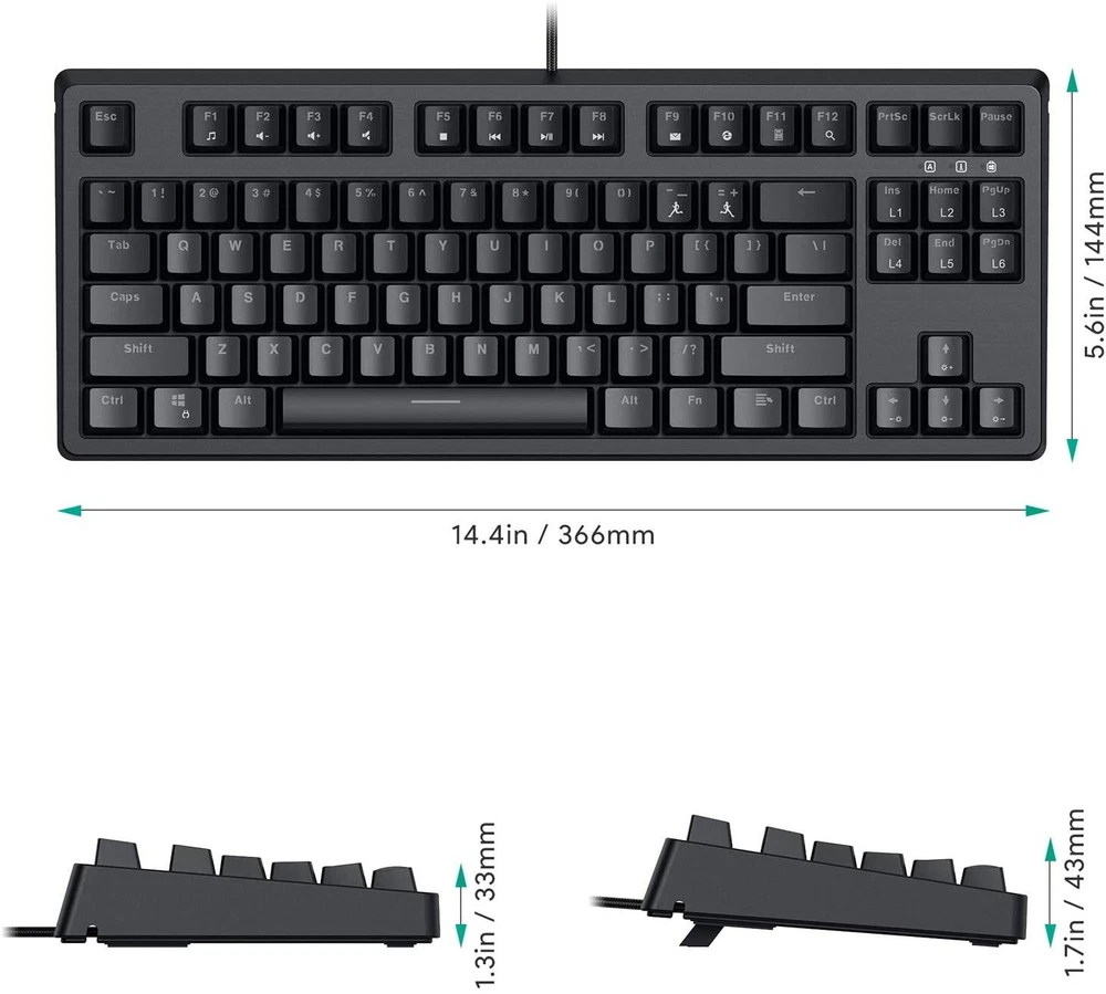 Mechanical Gaming Keyboard with RGB Backlit and Clicky Blue Switches Mechanical Gaming Keyboard with RGB Backlit and Clicky Blue Switches