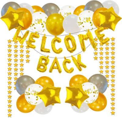 Welcome Back Party-Deko-Set – Bunte Luftballons Und Banner Für Wiedersehensfeiern Welcome Back Party Deko Set
