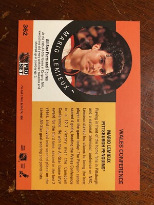 1990-91 Pro Set Penguins Hockey Card #362 - Mario Lemieux All star