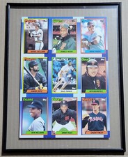 🎁 Framed 1990 Topps Uncut Sheet DAVE PARKER CHUCK FINLEY +7 Great Gift Idea