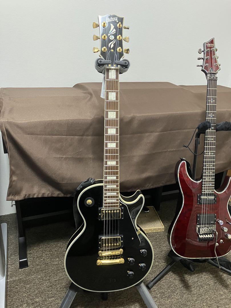 Burny Les Paul Custom Black Electric Guitar W/Gig Bag Used