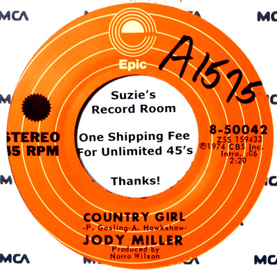 Jody Miller Country Girl / Safe in These Lovin' Arms EX Western 45 7'' Vinyl