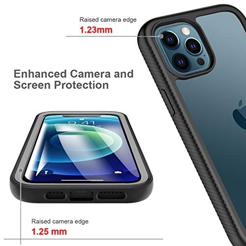 iPhone 12/12Pro Silikon Hülle mit eingebauter Displayschutzfolie starker Schutz - Bild 4 von 5