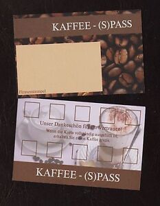 Bonuskarten Treuekarten Rabattkarten Kaffeepass Stempelkarten Kaffee Pass Cafe Ebay